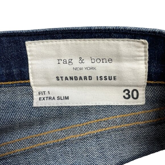 RAG & BONE JEANS STANDARD ISSUE FIT 1 EXTRA SLIM MENS 30 SELVEDGE MADE IN USA - Picture 9 of 15